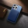 iCarer Litchi Premium Leather Case skórzane etui iPhone 14 Pro magnetyczne z MagSafe jasnoniebieski (WMI14220710-LB)