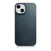 iCarer CE Oil Wax Premium Leather Folio Case skórzane etui iPhone 14 z klapką magnetyczne MagSafe niebieski (AKI14220705-BU)
