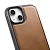 iCarer Leather Oil Wax etui pokryte naturalną skórą do iPhone 14 brązowy (WMI14220717-TN)