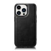 iCarer Leather Oil Wax etui iPhone 14 Pro Max skórzany pokrowiec czarne (WMI14220720-BK)