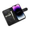 iCarer Oil Wax Wallet Case 2in1 etui iPhone 14 Pro skórzany pokrowiec z klapką Anti-RFID czarny (WMI14220722-BK)