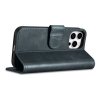 iCarer Oil Wax Wallet Case 2in1 etui iPhone 14 Pro skórzany pokrowiec z klapką Anti-RFID niebieski (WMI14220722-BU)