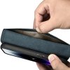 iCarer Oil Wax Wallet Case 2in1 etui iPhone 14 Pro skórzany pokrowiec z klapką Anti-RFID niebieski (WMI14220722-BU)