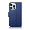 iCarer Wallet Case 2in1 etui iPhone 14 Pro skórzany pokrowiec z klapką Anti-RFID niebieski (WMI14220726-BU)