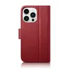 iCarer Wallet Case 2in1 etui iPhone 14 Pro Max skórzany pokrowiec z klapką Anti-RFID czerwony (WMI14220728-RD)