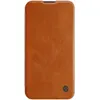 Nillkin Qin Leather Pro Case etui iPhone 14 Plus osłona na aparat kabura pokrowiec obudowa z klapką brązowy