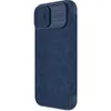 Nillkin Qin Leather Pro Case etui iPhone 14 Plus osłona na aparat kabura pokrowiec obudowa z klapką niebieski