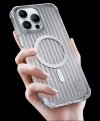 Kingxbar PQY Go Out Series magnetyczne etui iPhone 14 Plus MagSafe srebrne