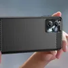 Carbon Case etui Motorola Moto G13 elastyczny silikonowy karbonowy pokrowiec czarne