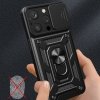 Pancerne etui z podstawką i osłoną aparatu do iPhone 15 Pro Max Hybrid Armor Camshield - czarne