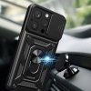 Pancerne etui z podstawką i osłoną aparatu do iPhone 15 Pro Hybrid Armor Camshield - niebieskie