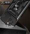 Pancerne etui z podstawką i osłoną aparatu do iPhone 15 Plus Hybrid Armor Camshield - czarne