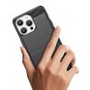 Elastyczne etui wzór karbon do iPhone 15 Pro Carbon Case - niebieskie