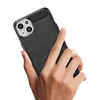 Elastyczne etui wzór karbon do iPhone 15 Plus Carbon Case - niebieskie