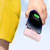 Mini powerbank Wozinsky WF16-YLS 5000mAh 15W Lightning z wbudowanym kablem USB-C i ładowarką do Apple Watch - różowy