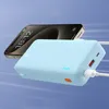 Powerbank Baseus Airpow 20W 20000mAh z białym kablem Baseus Simple Series USB-A - USB-C 50cm - niebieski