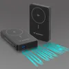 Powerbank Wozinsky WLWP-10KA0Y3S 22,5W PD Qi2 10000 mAh, z podstawką, 1x USB-A, 1x USB-C - czarny