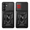 Etui pancerne Hybrid Armor Camshield z osłoną aparatu i metalowym ringiem do Samsung Galaxy S24 FE - czarne