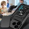 Etui Hybrid Armor Camshield na iPhone 17 Pro pancerne z podstawką i osłoną aparatu - czarne