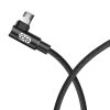 Baseus MVP Elbow Type dwustronny kątowy kabel przewód z bocznym wtykiem micro USB 2m 1.5A czarny (CAMMVP-B01)