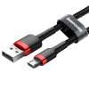 Kabel Baseus Cafule Cable CAMKLF-B91 USB-A / micro USB 2.4A 1 m - czarno-czerwony