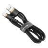 Baseus Cafule Cable wytrzymały nylonowy kabel przewód USB / Lightning QC3.0 1.5A 2M czarno-złoty (CALKLF-CV1)