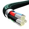 Kabel Baseus Rapid Series 3w1 USB-C - USB-C / Lightning / micro USB 20W PD 1.5m - zielony