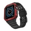 Pasek z etui ochronnym Protect Strap Band do Apple Watch 42 / 44 / 45 mm opaska obudowa pancerna - czarny, czerwony