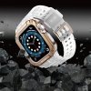 Pasek z etui ochronnym Protect Strap Band do Apple Watch 42 / 44 / 45 mm opaska obudowa pancerna - przezroczysty, różowe złoto