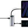 Baseus Metal Gleam Series multifunkcjonalny HUB USB 7w1 Typ C HDMI czytnik kart TF PD szary (WKWG020113)