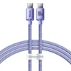 Kabel Baseus CAJY000701 USB-C - USB-C PD 100W 5A 480Mb/s 1,2m - fioletowy