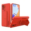 Wozinsky Kickstand Case silikonowe etui z podstawką etui Xiaomi Redmi Note 11 Pro czerwone