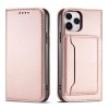 Magnet Card Case etui do iPhone 12 Pro pokrowiec portfel na karty kartę podstawka różowy
