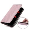 Magnet Strap Case etui do Samsung Galaxy A12 5G pokrowiec portfel + mini smycz zawieszka różowy