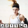 Elastyczna materiałowa opaska na głowę do biegania fitness pomarańczowa