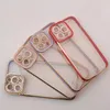 Fashion Case etui do iPhone 12 Pro żelowy pokrowiec ze złotą ramką fioletowy