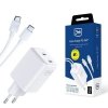 3MK Hyper Charger PD 45W ład. sieć.biała/white + 2x USB-C Cables