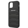 AMG AMHCP12SGSEBK iPhone 12 mini 5,4 czarny/black hardcase Leather Debossed Lines