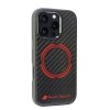 Audi Carbon Fiber Sport Red CircleMagSafe iPhone 16 Pro 6.3 czarny/black hardcase AUS-TPUPCMIP16P-RSQ/D5-BK