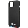 Etui BMW BMHMP14S22PTDK iPhone 14 / 15 / 13 6.1 czarny/black Leather Stamp Tricolor Magsafe
