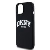 DKNY DKHMP15SSNYACH iPhone 15 / 14 / 13 6.1 czarny/black hardcase Liquid Silicone White Printed Logo MagSafe
