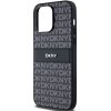 DKNY DKHCP14LPRTHSLK iPhone 14 Pro6.1 czarny/black hardcase Leather Mono Stripe & Metal Logo