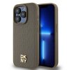 DKNY DKHMP14LPSHRPSW iPhone 14 Pro6.1 brązowy/brown hardcase Leather Pattern Metal Logo MagSafe