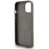 DKNY DKHMP15SPSOSPW iPhone 15 / 14 / 136.1 brązowy/brown hardcase Leather Printed Pattern Metal Logo MagSafe