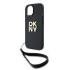 DKNY DKHCP14SPBSWSK iPhone 14 / 15 / 136.1 czarny/black hardcase Wrist Strap Stock Logo