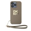 DKNY DKHCP15LPBSWSE iPhone 15 Pro 6.1beżowy/beige hardcase Wrist Strap Stock Logo