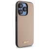 DKNY DKHMP15LPGHLME iPhone 15 Pro 6.1   beżowy/beige hardcase Grained Metal Logo MagSafe
