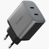 Ładowarka sieciowa Energea Ampcharge     GaN45 2xUSB-C PD/PPS/QC3.0 45W szary
