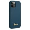Guess GUHCP12LLSLMGBL iPhone 12 Pro Max 6,7 niebieski/blue hardcase Metal Logo Script