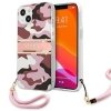 Guess GUHCP13SKCABPI iPhone 13 mini 5,4 różowy/pink hardcase Camo Strap Collection